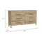 Tuhome Hms 6 Drawer Double Dresser, Four Legs, Superior Top, Light Oak/White CDB7667 - alternate 3